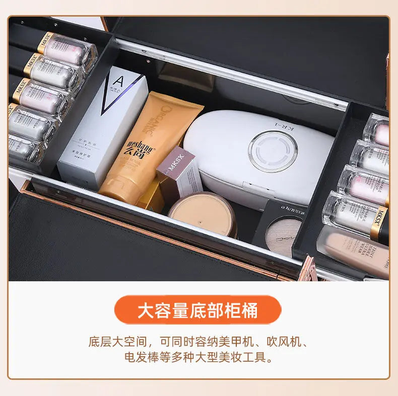 New Beauty Makeup Box Artist Professional Cosmetic Cases Make Up Tattoo Nail Multilayer Toolbox Storage Organizer Suitcase Bag