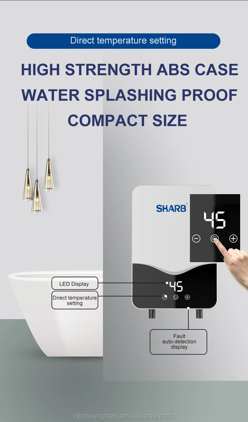 bathroom home appliance tankless shower electric instant water heater with bath shower at home