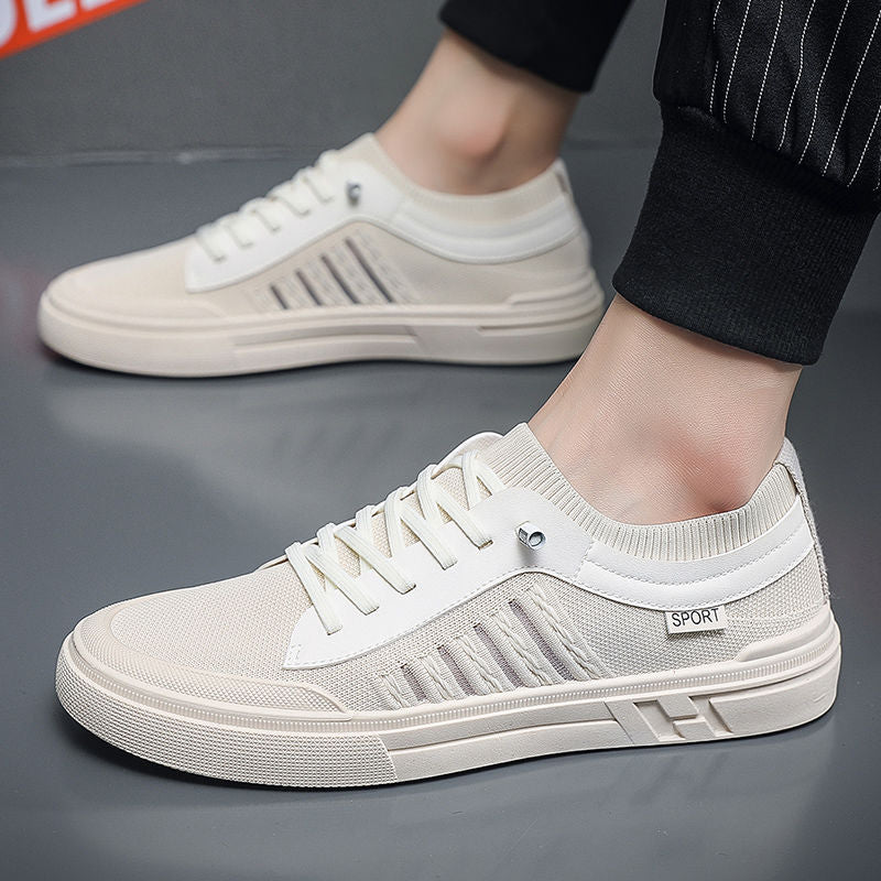 Men's Breathable Sneakers Summer Casual Loafers Lightweight Round Head Solid Colour Non-slip Flats Zapatillas Para Hombres