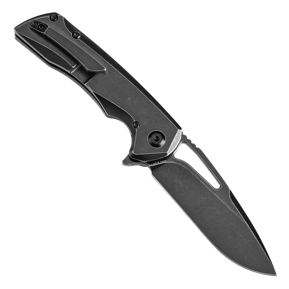 Kansept Mini Kryo K2001S1 Folding Knife Kim Ning Designed 2.9'' CPM-S35VN with Blackwash Titanium Thumb Hole & Flipper EDC Knife