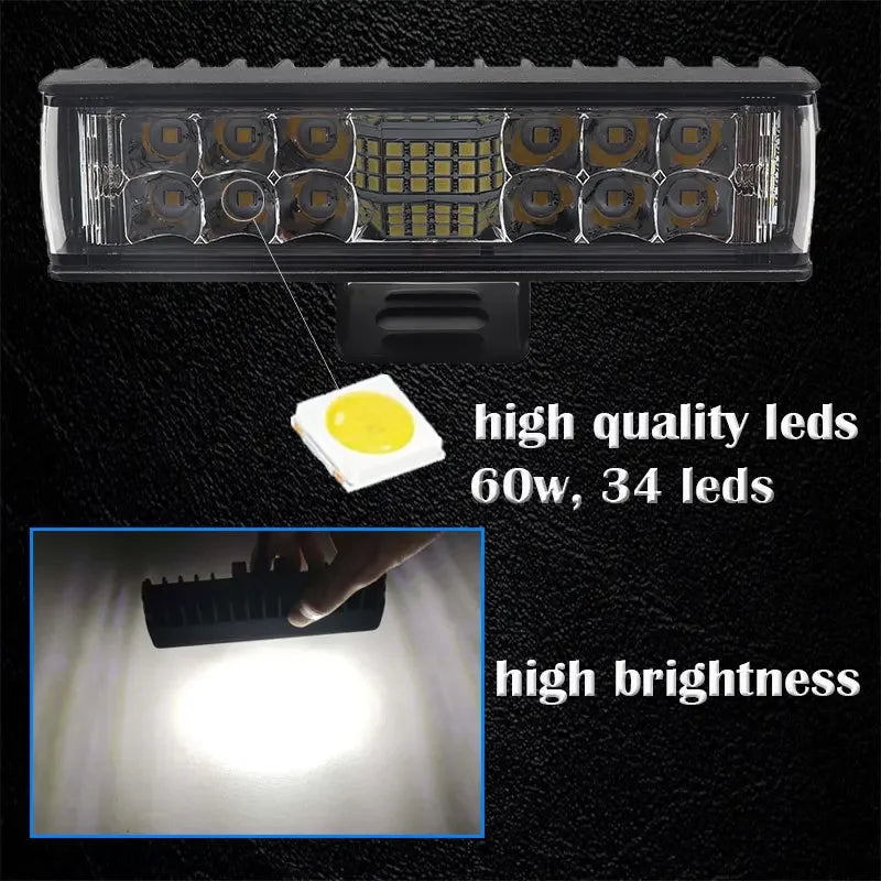 LED Work Off-road Lights Double-row Three-sided Spotlights Off-road Vehicles General LED Strip Lights