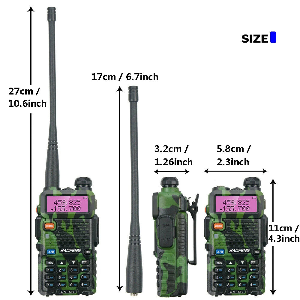 BaoFeng UV 5R Walkie-Talkie Dualband Long Range Two Way Radio For Hunting Portable FM cb Radio Stations Transceiver Wireless Set