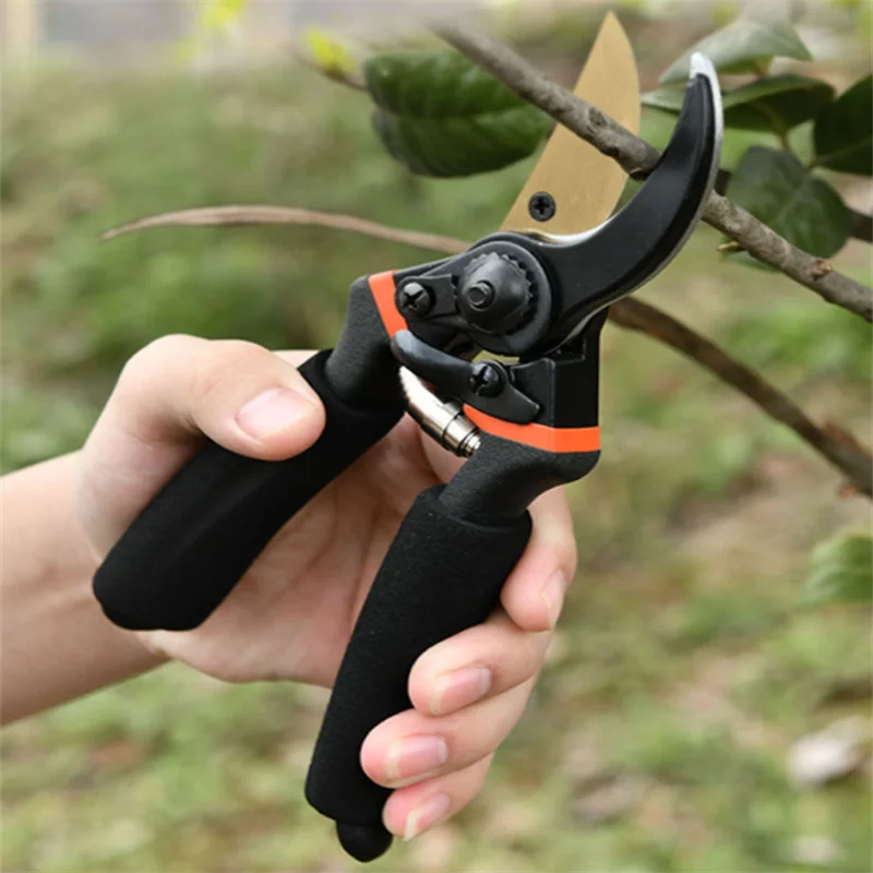 1Pcs Anti-Slip Pruning Shears Labor-saving Cutting Tools Rough Pruning Shears Garden Scissor Maintenance Tool Flower Trimming