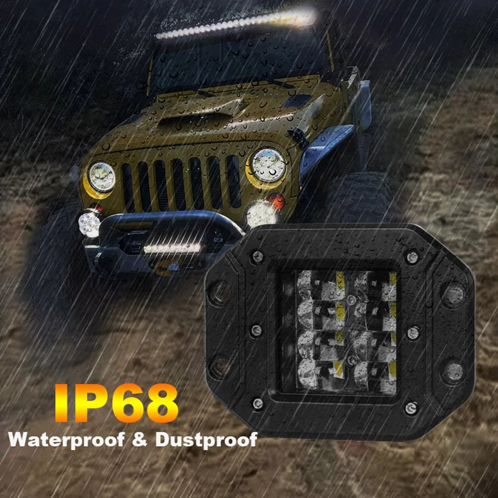 LED Work Light Bar Off Road 12V 24V LED Pods Light Bar Off-road Vehicle Modified Front And Rear Bumper Embedded Spotlights