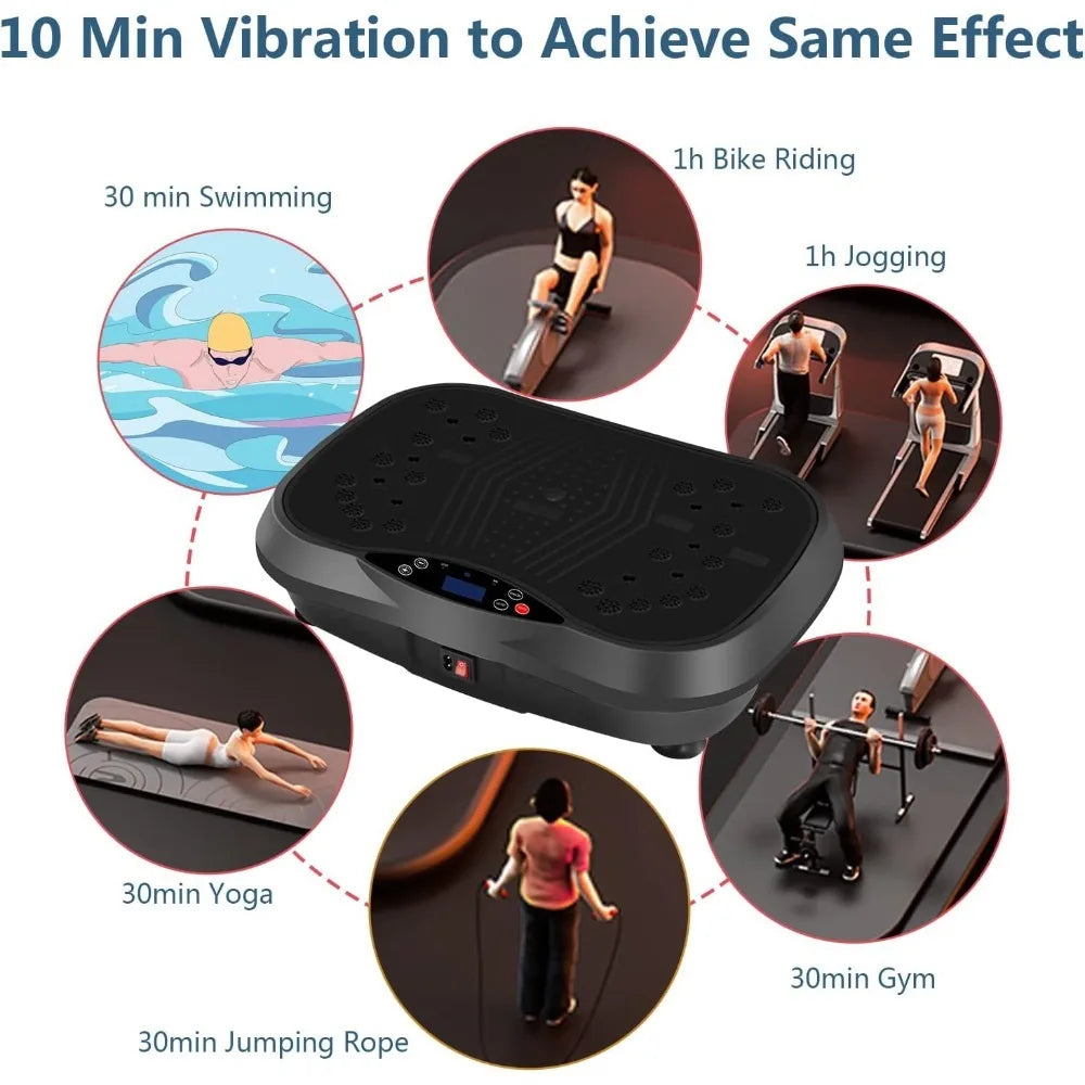 Vibration Plate Exercise Machine - Full Body Workout Vibration Platform with Loop Bands & Remote Control for Home Fitness