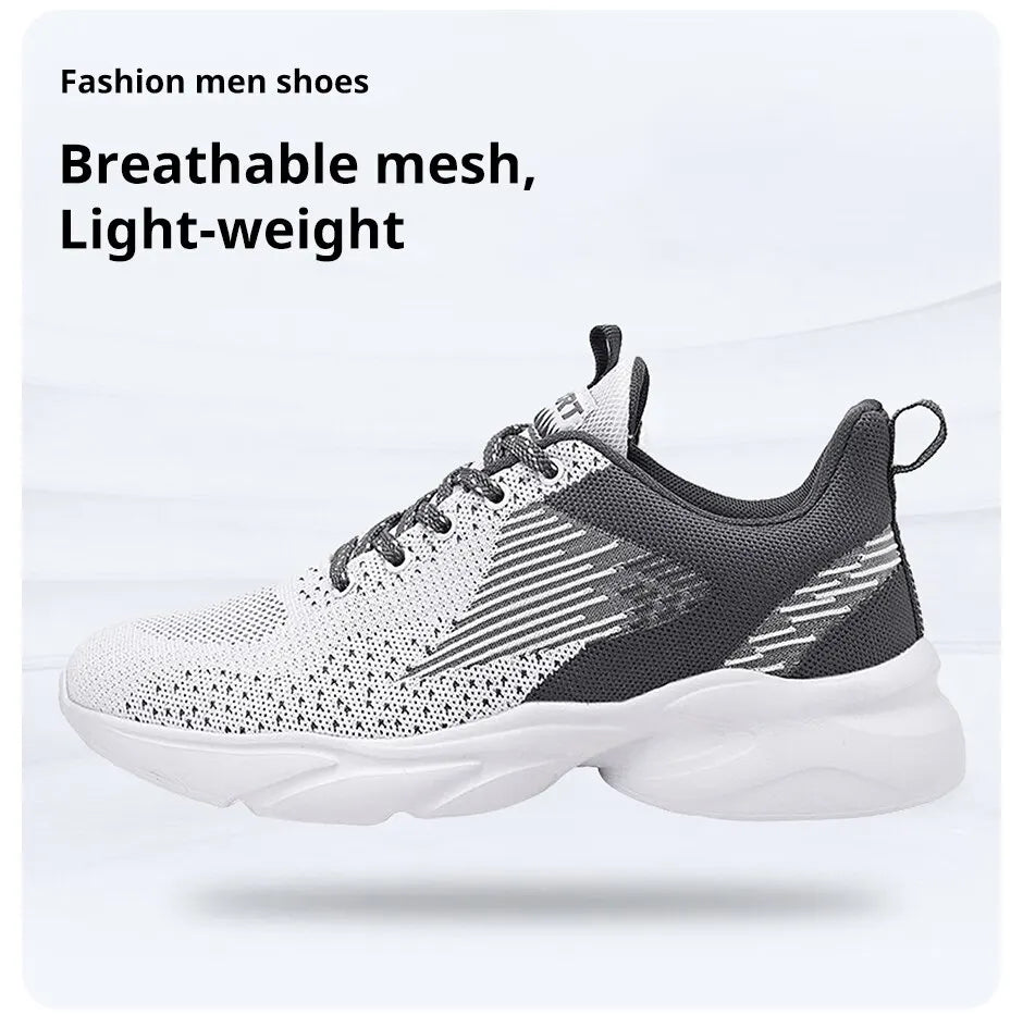 Athletic Running Shoes for Men Walking Jogging Fashion Sneakers Lightweight Breathable Flywoven Mesh Sport Shoe Lace Up