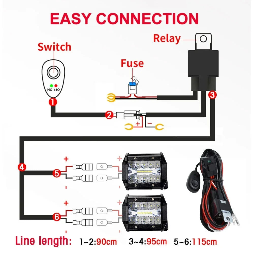 4/7/9/12/17/20 LED Beam for Vehicle LED Bar Boat Barra Search Light Led Driving Truck ATV SUV 4x4 Long Range Auto Work Light