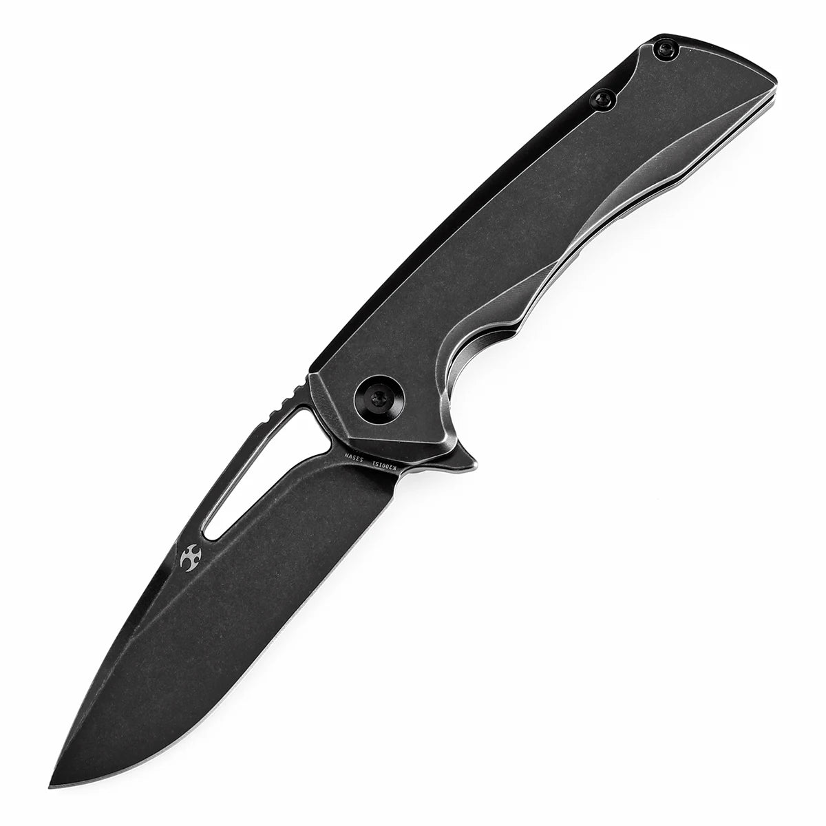 Kansept Mini Kryo K2001S1 Folding Knife Kim Ning Designed 2.9'' CPM-S35VN with Blackwash Titanium Thumb Hole & Flipper EDC Knife