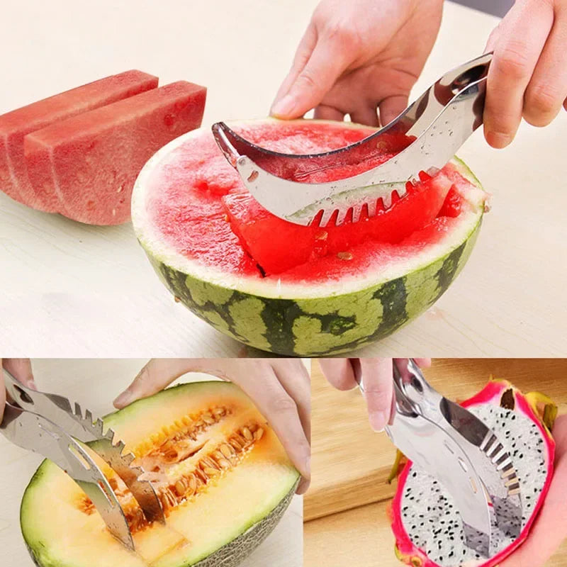 Kitchen Summer Watermelon Artifact Slicing Knife 304 Stainless Steel Knife Corer Fruit And Vegetable Tools Watermelon Clip