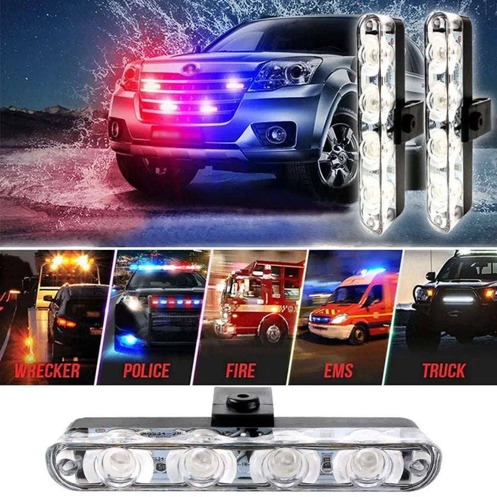 4 LED 4-in-1 Car Strobe Lights Ambulance Police Car Truck Flash Warning Lamp With Wireless RC Front Grille Caution Flasher Lamp