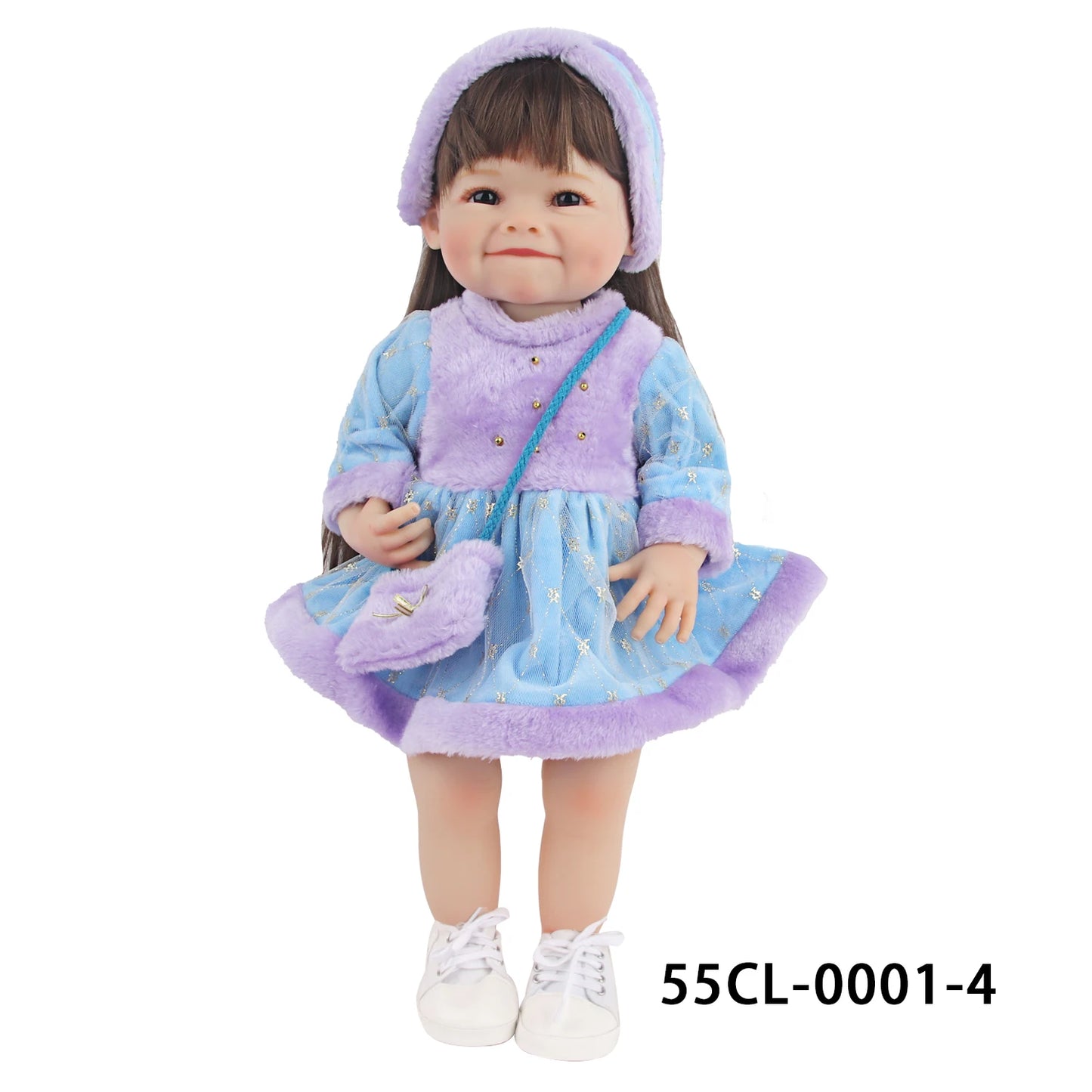 55CM 22 Inches Baby Reborn Girl Doll Full Body Soft Silicone Cute Newborn Dolls With Shoes,Clothes Girl's Best Gift Festival Toy