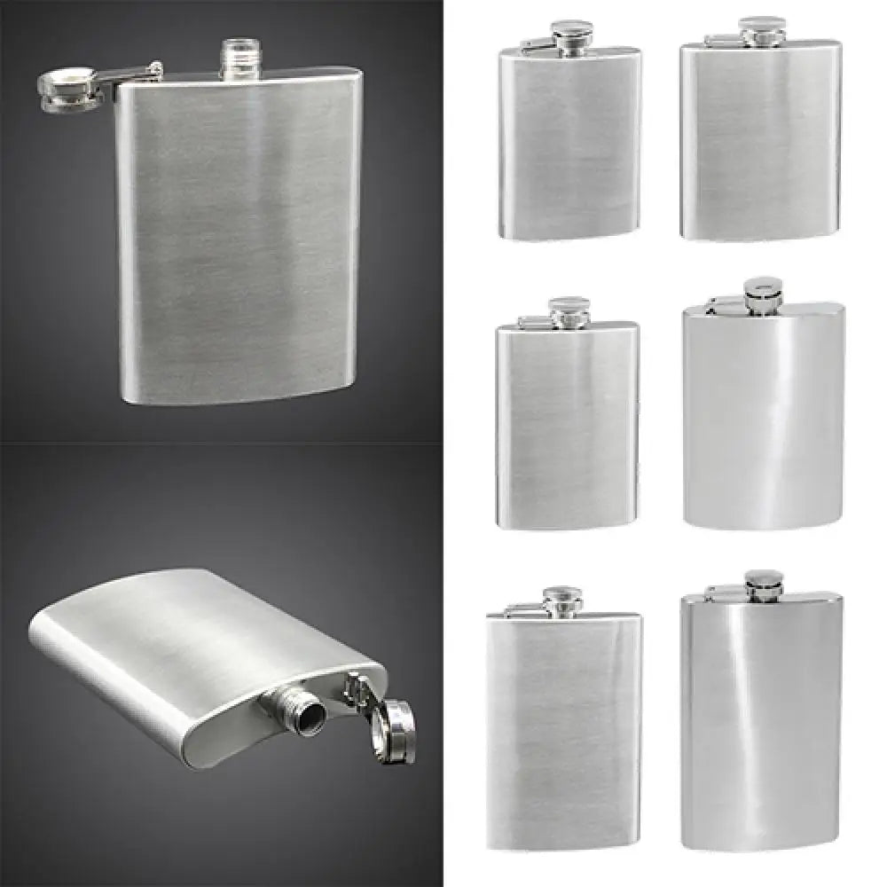 4-10 oz Men's Flask Wine Whisky Pot Bottle Hip Flasks Drinker Alcohol Bottle Portable Drinkware Stainless Steel Drinkware