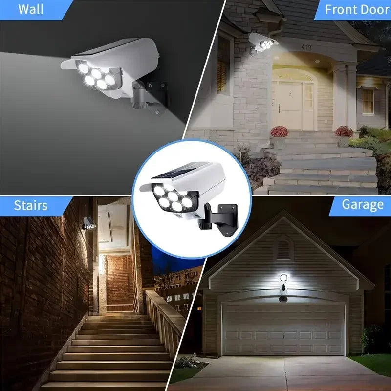 77 led security dummy camera solar light motion sensor wireless outdoor flood light IP65 Waterproof lamp 3 mode for home garden