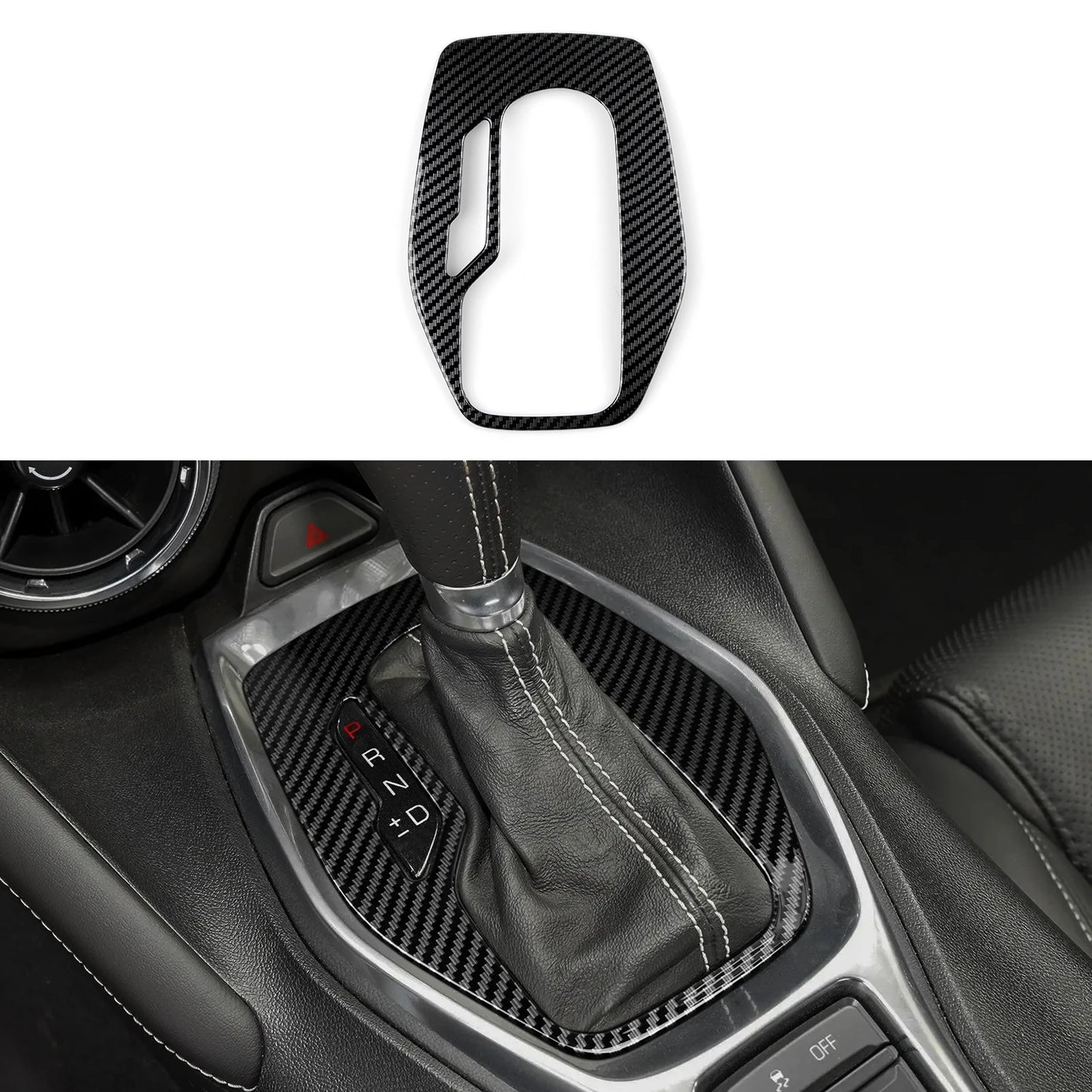 Car Gear Shift Control Panel Sticker ABS Carbon Fiber Decal Interior Trim Cover for Chevrolet Camaro 2016 -2024 Accessories