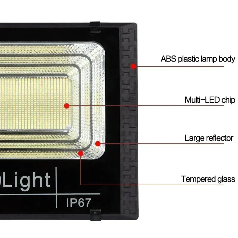 Solar Flood Lights 50w 100w 200w 300w 500w LED Solar Powered Spotlight Outdoor Waterproof Reflector Solar With Remote Control