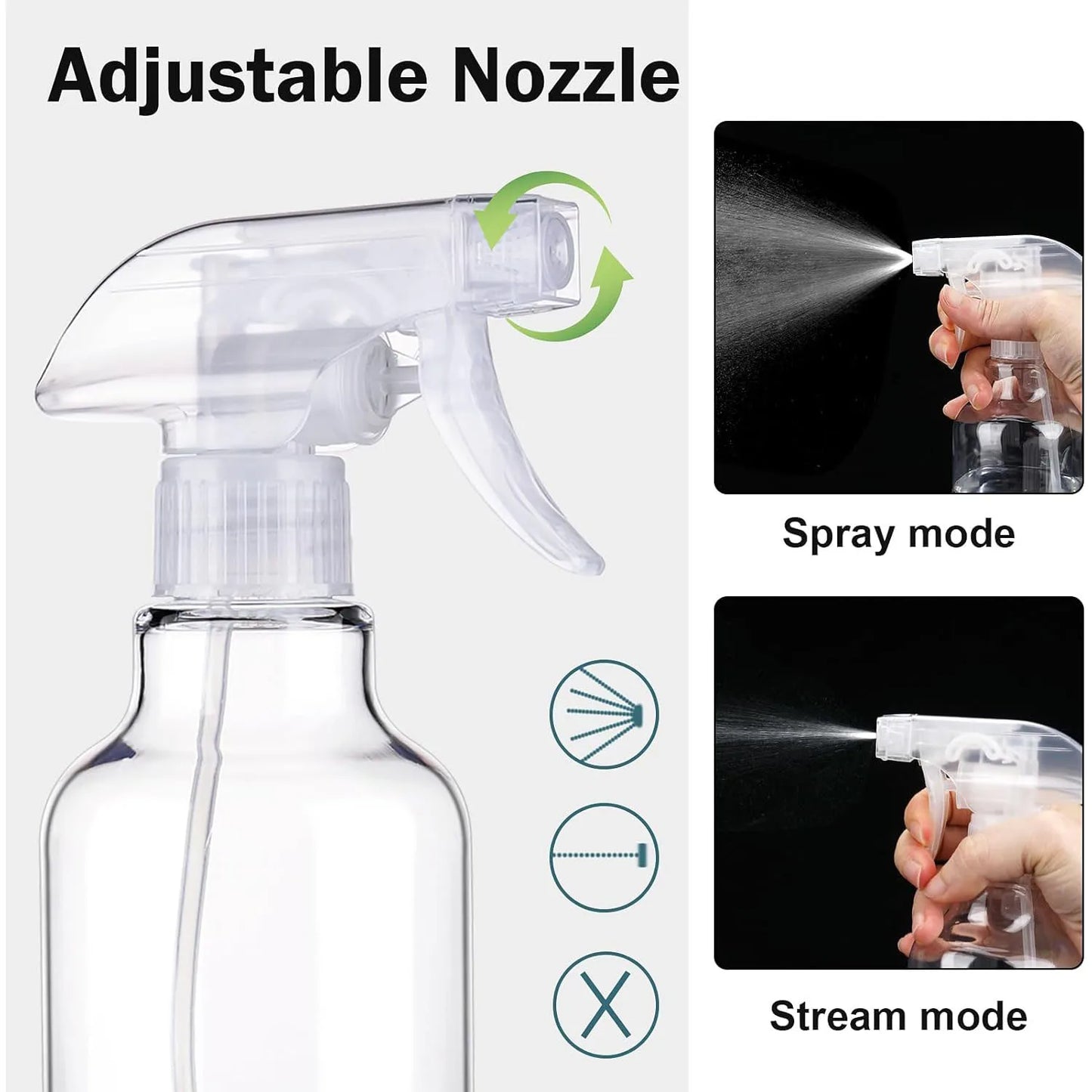 1 Pack Plastic Spray Bottles Empty Spray Bottle 16.9oz/500ml  Water Bottle for Cleaning Solutions, Plants, Pet, Hair, Cooking