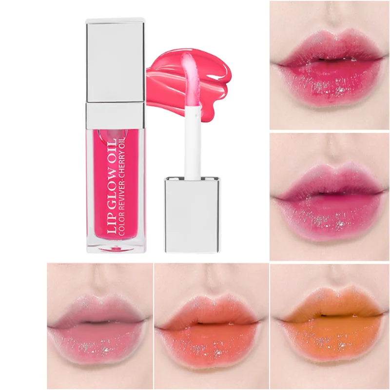 Crystal Jelly Moisturizing Lip Oil Plumping Lip Gloss Makeup Sexy Plump Lip Glow Oil Tinted Lip Plumper 6ml 1 Piece