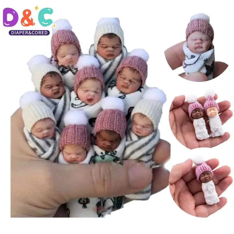 Reborn Dolls Baby Reborn Silicone Reborn Baby Doll 5cm Palm Dolls Pajamas Dress Simulation Baby Reborn Baby Doll Toys