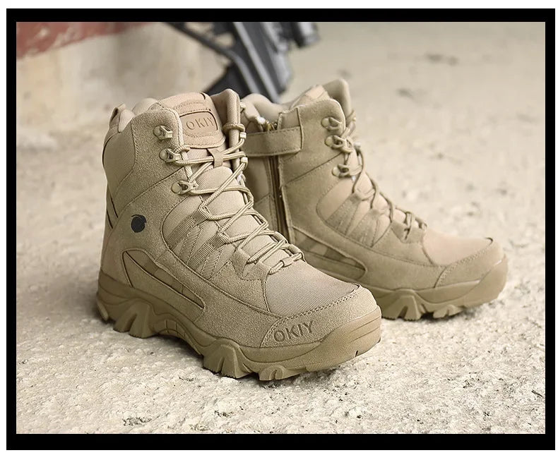 Men Boots Outdoor Men's Cow Suede Ankle Boots Safety Ankle Boots Work Shoes for Men Waterproof Camping Hiking Shoes 2024