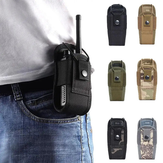 Tactical Walkie Talkie Carry Bag Molle Radio Pouch Holder Pocket Portable Outdoor Hunting Sports Waist Bag Interphone Holster