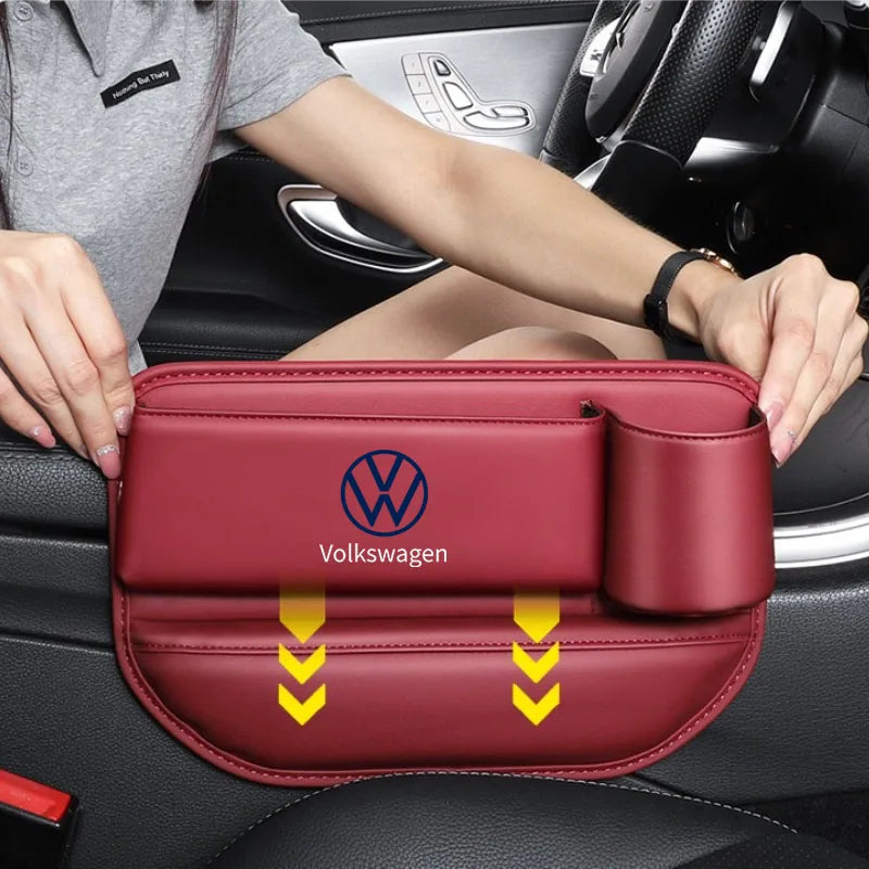 Car Seat Gap Organizer Storage Box Pocket Multifunction Auto Cup Holder Storage Box for VW GTI Rline Golf Phaeton Tiguan T-Cross