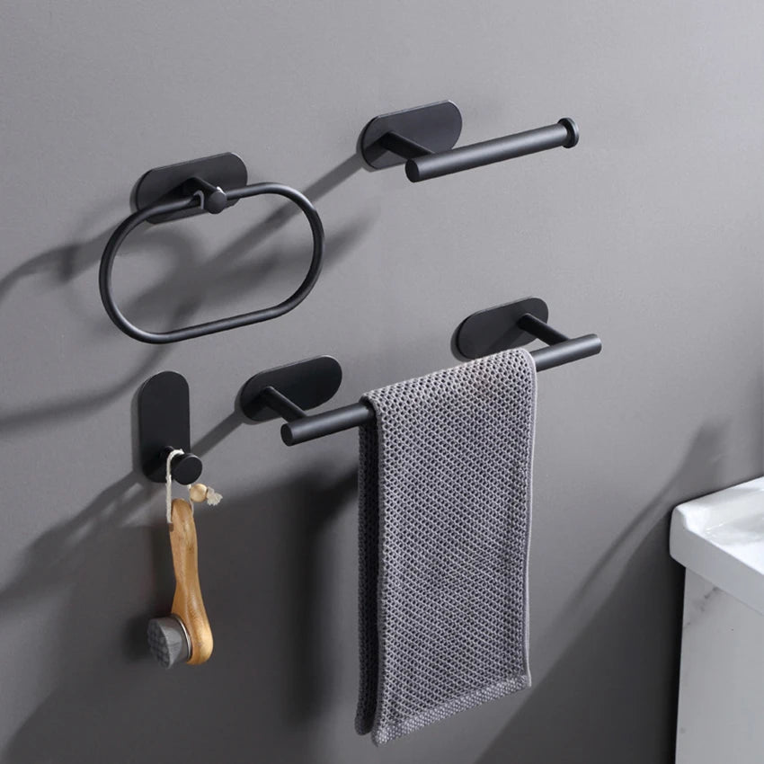 Stainless Steel Toilet Roll Paper Holder Rack Adhesive Hook Hanger Stainless Steel Bathroom Kitchen owel Tissue Dispenser Shelf