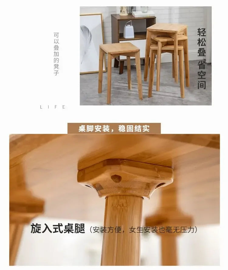 Nordic Small Coffee Table Tea Table Bamboo Side Tables Small Round Tables Modern Simple Balcony Negotiation Tables Living Room