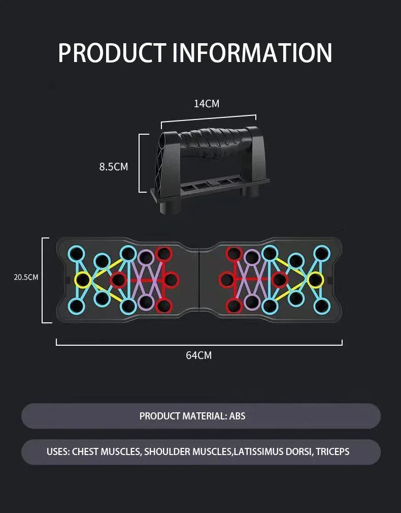 Portable Multifunctional Push-up Board Set with Handles Foldable Fitness Equipment for Chest Abdomen Arms and Back Training