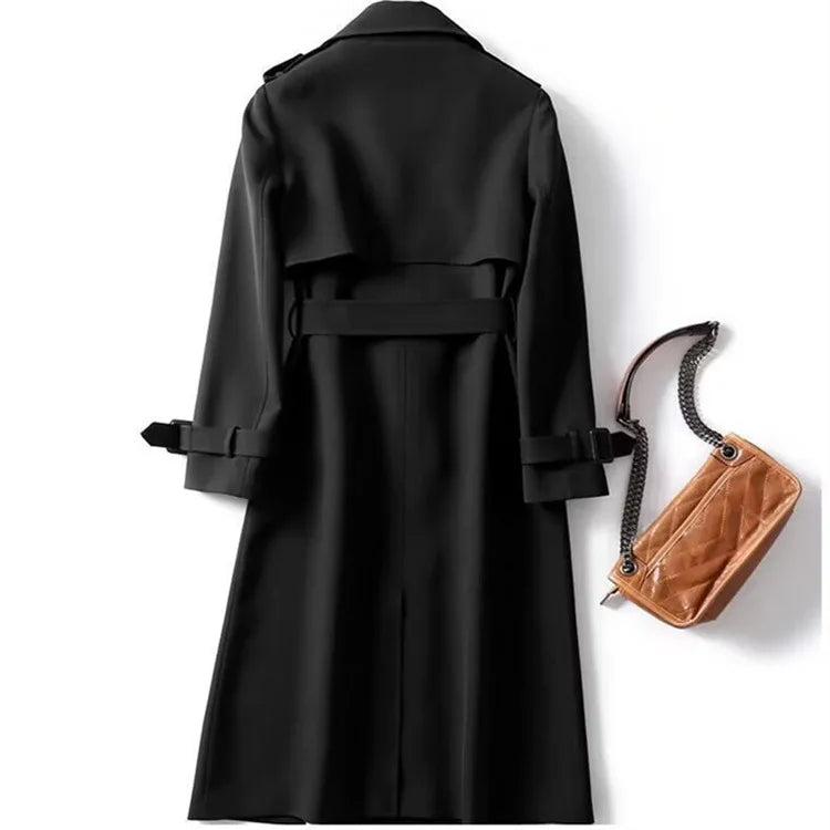 Autumn Winter Long Sleeve Trench Coat For Women 2024 Fashion Loose Office Lady Long Outerwears Jacket Coats Female Clothing