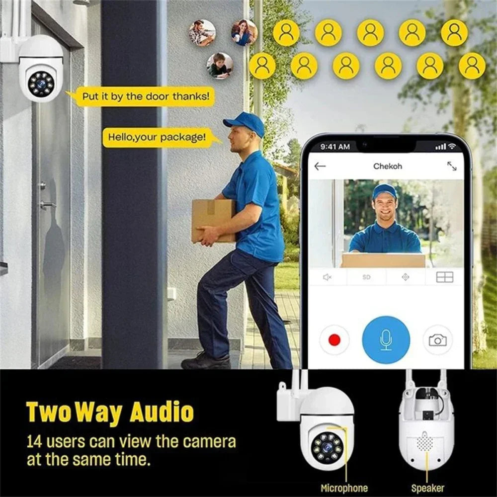 8MP Wireless Security Surveillance PTZ Camera Wifi IP Outdoor 4X Zoom Cameras AI Human Tracking Two-way Audio HD Night Color Cam