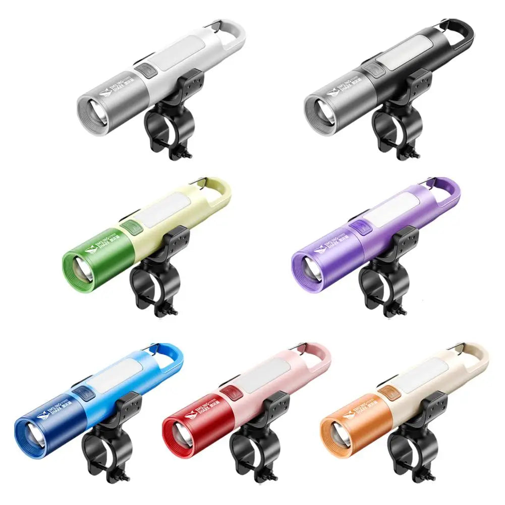 3-in-1 800 Lumen Bicycle Flashlight With Stand Usb Light Waterproof Super Zoom Cycling Rechargeable Led Bright W2c6