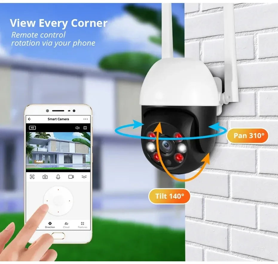 5MP Wifi IP Camera Color night vision Outdoor Auto Tracking Wireless PTZ CCTV Security Surveillance Camera Smart Life Cam