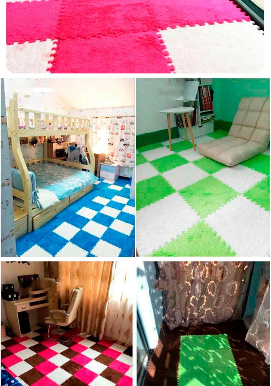 5/10/20 Pcs DIY 30*30*1.1-1.2cm Thick Living Room Bedroom  Kids Room Soft Carpet Magic Patchwork Jigsaw Splice Baby Climbing Mat