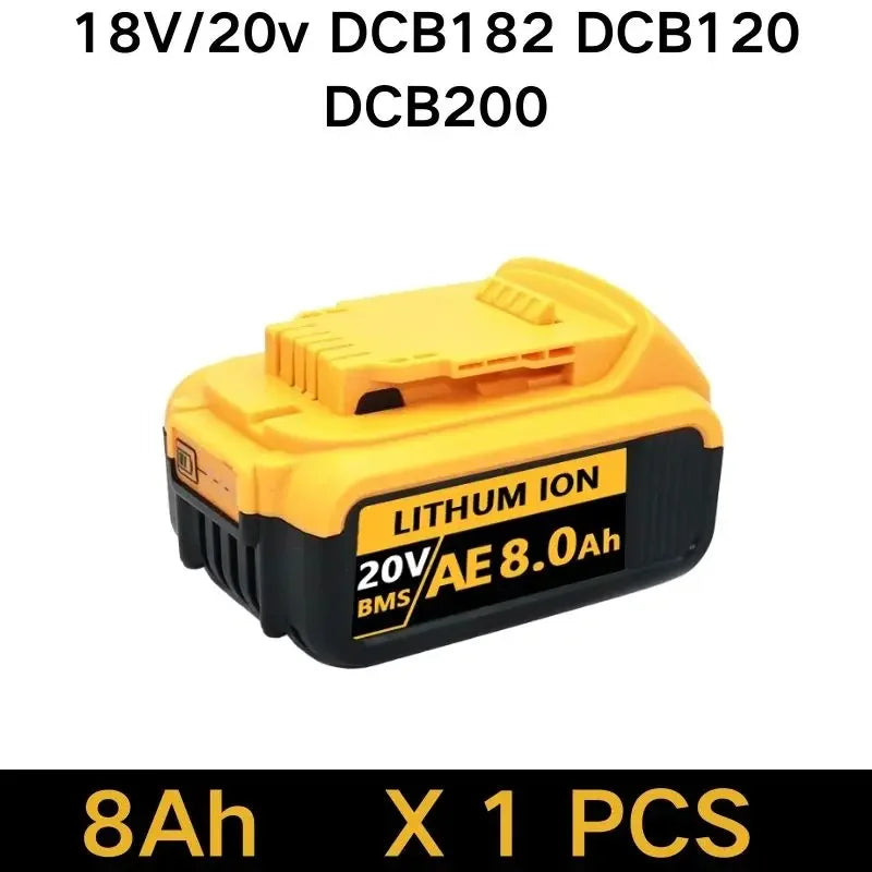 6000mAh、8000mAh Battery DCB200 MAX For Flexvolt For Dewalt DCB606 DCB205 DCB206 DCB209 DCB182 Power Tool Battery 20V/60V Battery