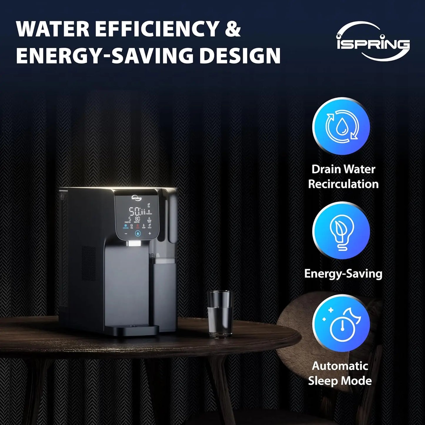 Hot & Cold Reverse Osmosis System Countertop Alkaline RO Water Filter Dispenser 9 Temperature & 6 Dispensing Volume Options