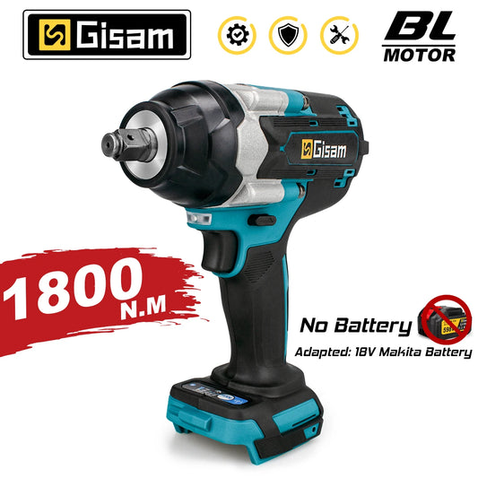 1800N.M Torque Brushless Electric Impact Wrench 1/2 inch Without Battery Cordless Wrench Power Tools For Makita 18V Battery