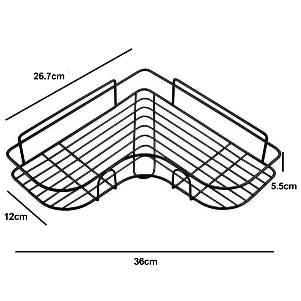 Wall Shelf Kitchen Organizer Shelves Bathroom Shelf Corner Iron Shower Caddy Storage Rack Shampoo Holder Bathroom Accessories