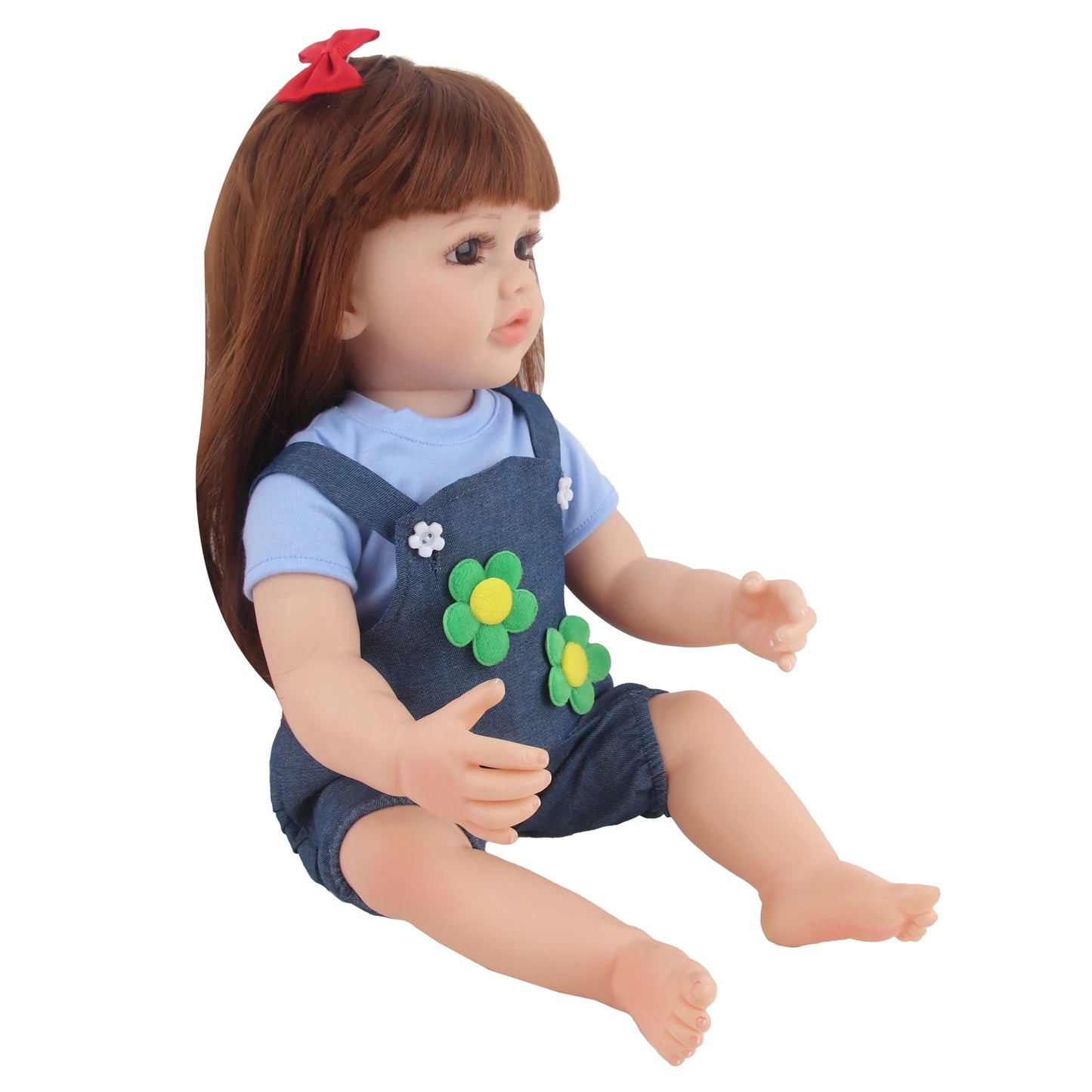 55CM 22 Inches Baby Reborn Girl Doll Full Body Soft Silicone Cute Newborn Dolls With Shoes,Clothes Girl's Best Gift Festival Toy