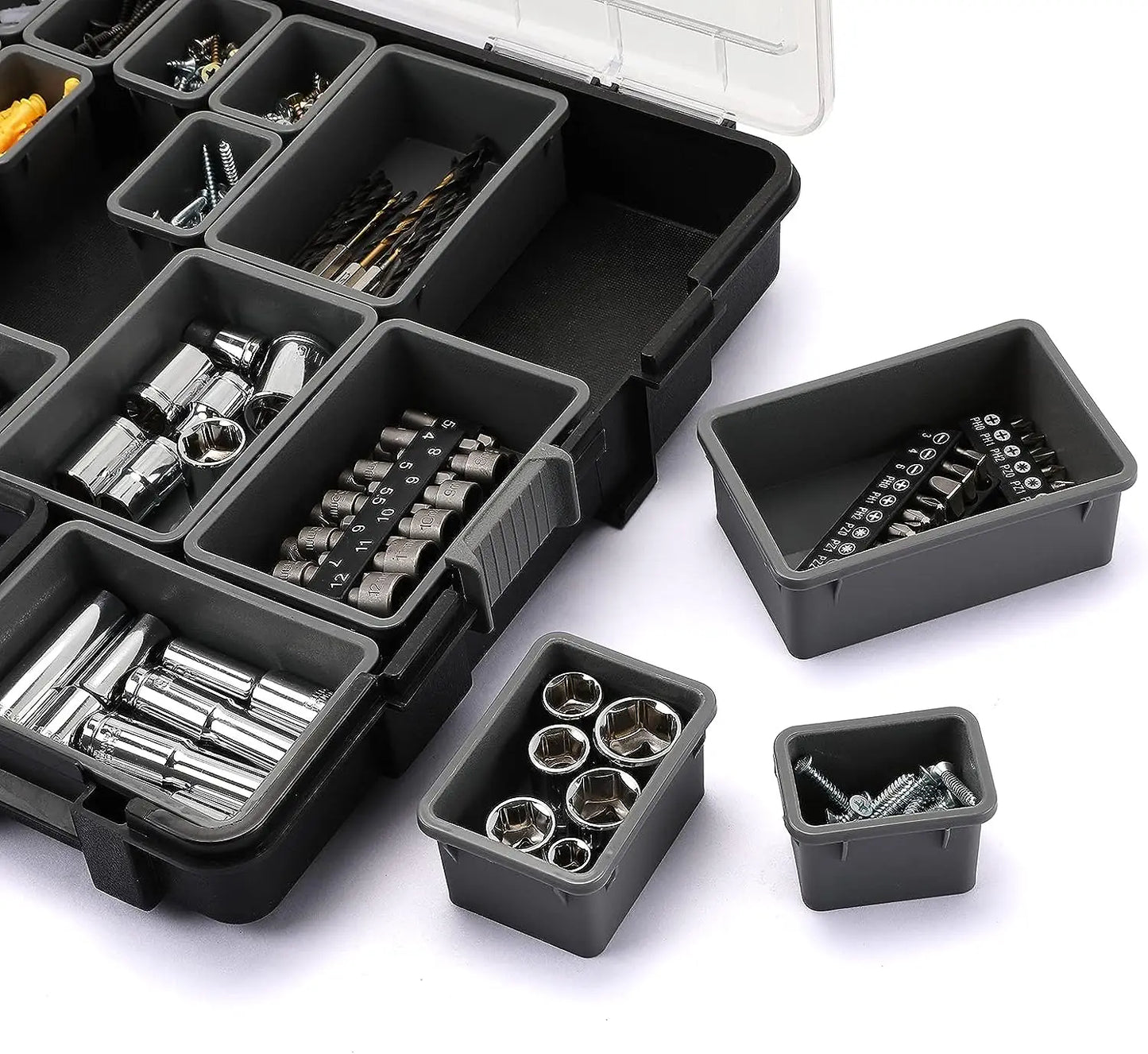 Stackable Tool Box Organizer Box Piece Container Garage Plastic Toolbox for Mechanic Workshop Suitcase Screw Storage Box