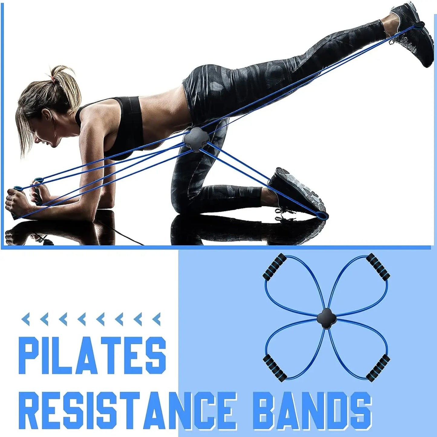 New Pilates Resistance Band Cross Exercise Band Elastic Loop Tube Strap with Comfort Grips Fitness Equipment   Yoga Workout