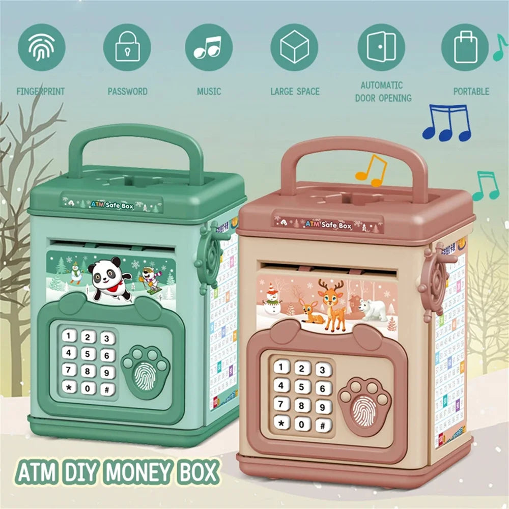 Secure Your Money With This Fun Music Cartoon Fingerprint Password Box - Perfect For Kids!