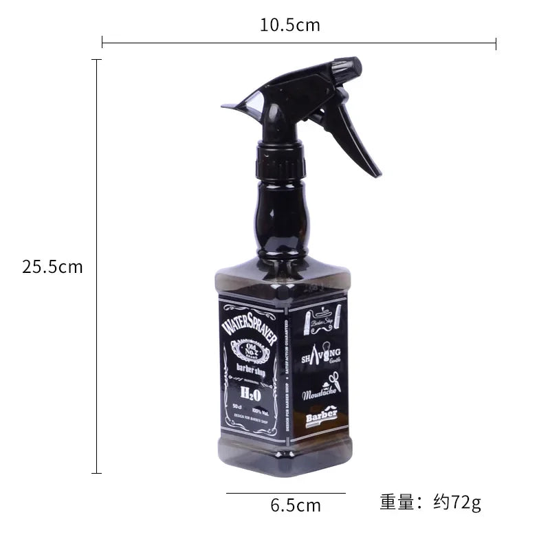 3 Colors 500ml Hairdressing Spray Bottle Retro Whiskey Oil Head Watering Can Water Sprayer Professional Salon Barber Hair Tool