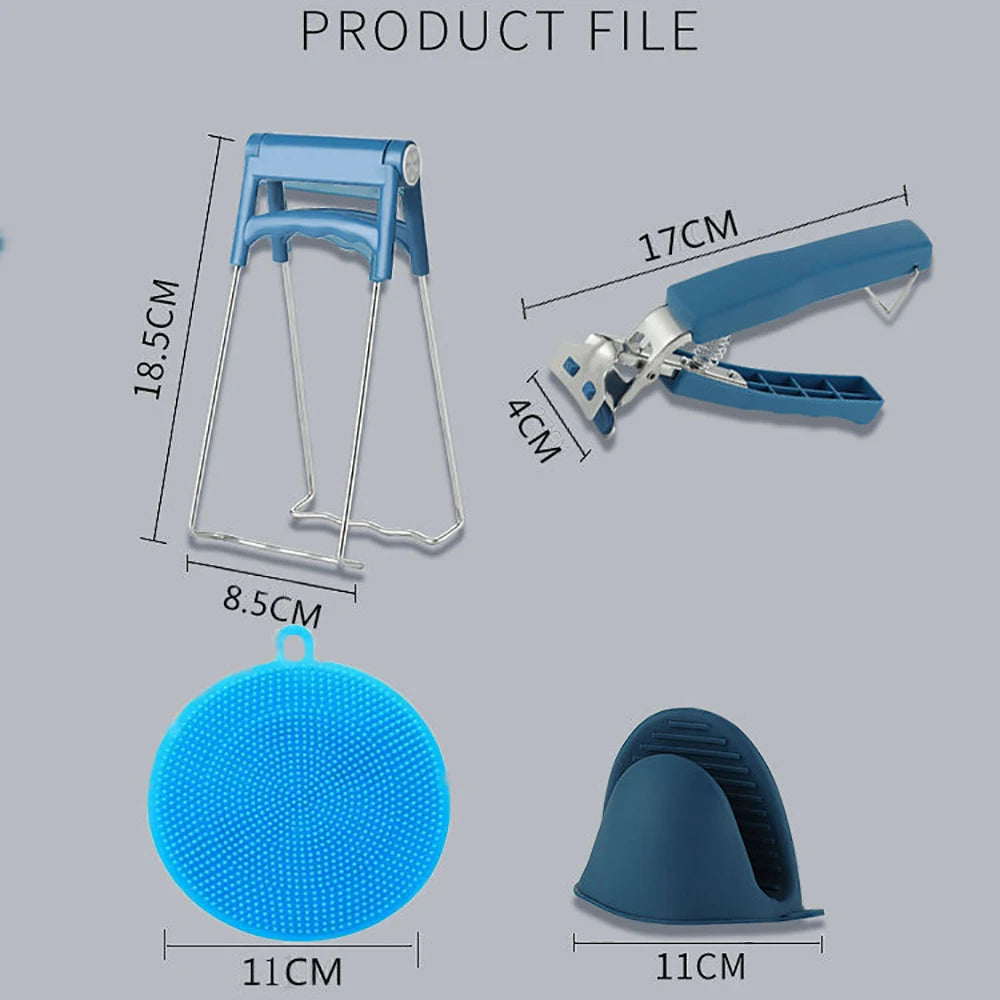 Anti-scalding Clip Disc Lifter Steamer Clamp Silicone Gloves Microwave Oven Tray Non-Slip Pan Gripper Kitchen Accessories