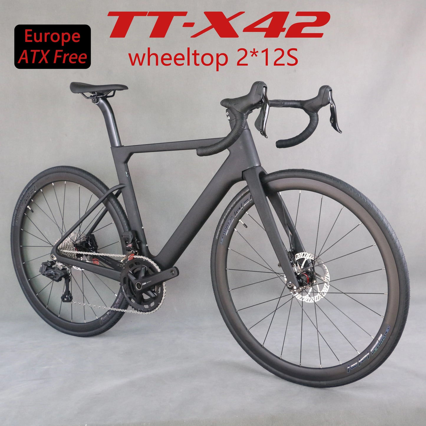 TT-X42  Bicycle Full Carbon Light Weight Road Bike With WheelTop Wireless Electric Group Set carbon wheels or aluminum wheelset