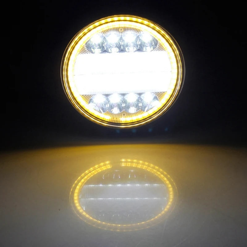 28MM 72W 24LED Car Work Light Bar 9-36V LED Round Spotlight With Aperture For Off-Road Vehicles Suvs Atvs Trucks