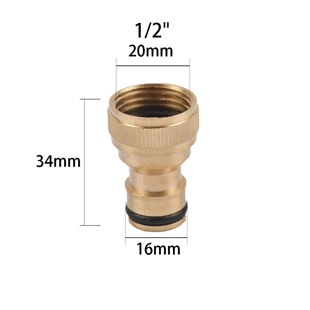 1/2'' 3/4'' 1'' Brass Tap Quick Connecter 16mm 20mm Copper Hose Coupling Adapter Garden Tubing Repair Watering Gun Fittings Tool