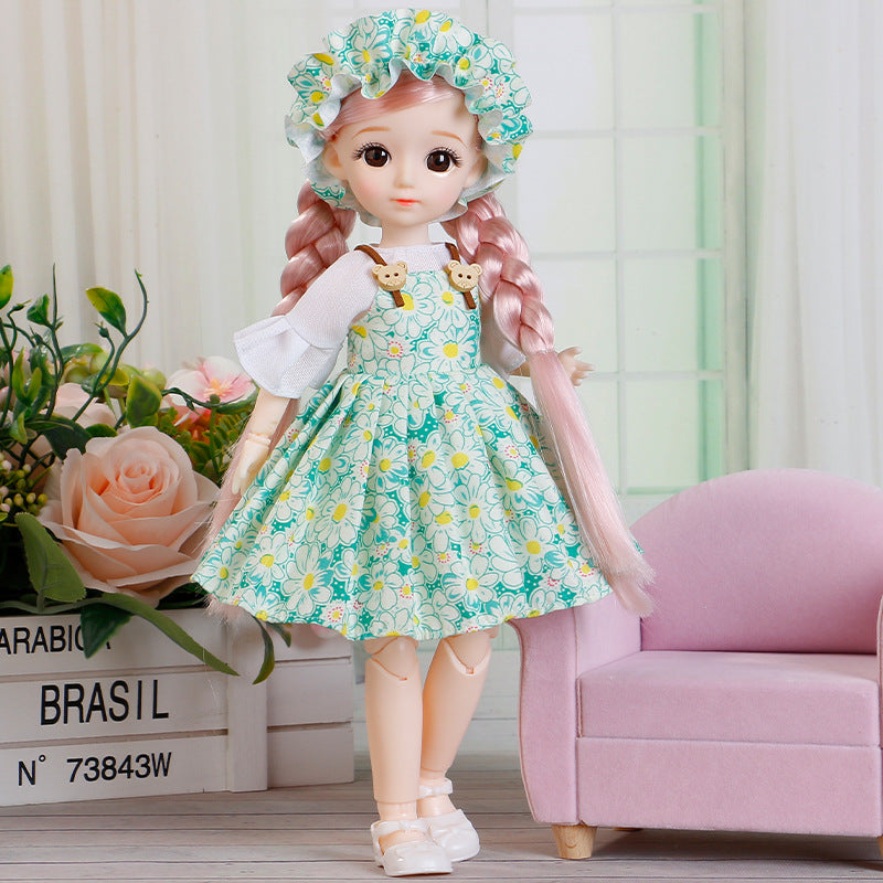 2024 New BJD Doll 30 Cm 1/6 Clothes with Multiple Joints Detachable 3D Eye Humanoid Doll Girl Dress Up Birthday Gift Toy