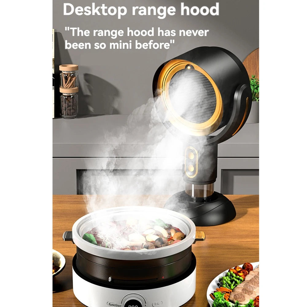 Desktop Range Hood Mini Suction Extractor Hood USB Charging Angle-adjustable Camping Picnic Hot Pot Range Hood Kitchen Hood