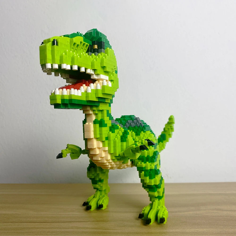 Knew Built Dinosaur Tyrannosaurus Rex or Velocira Models Micro Mini Building Blocks Puzzle Toys Perfect Gifts Desktop Decoration