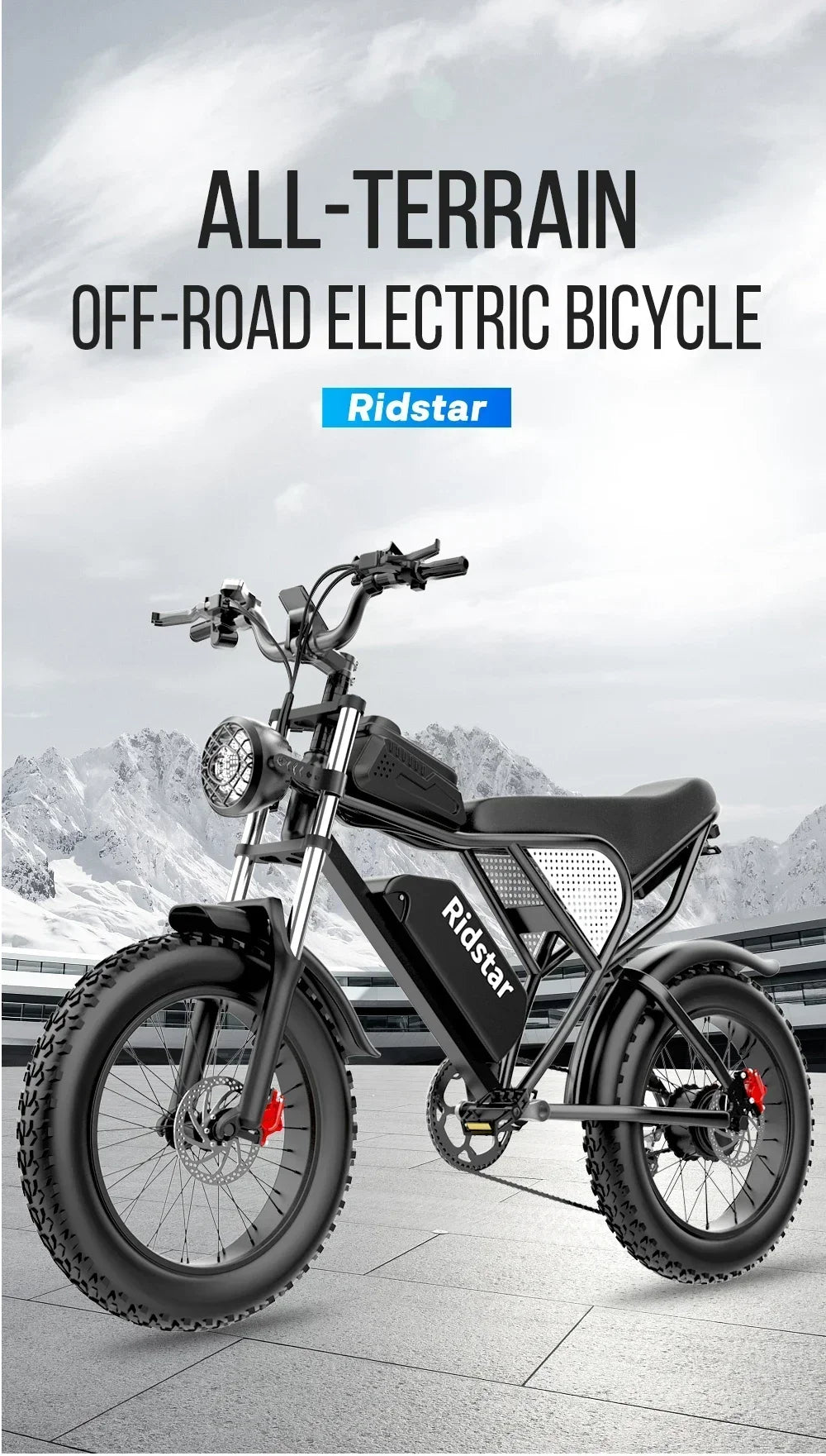 Electric Bicycle 2000W Powerful Motor 52V40AH Removable Battery Oil Brake 20*4.0inch Fat Tire Ebike Snow Mountain Electric Bike